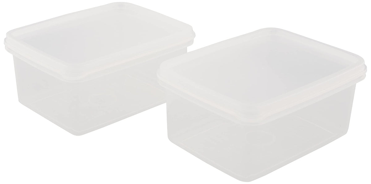 Nagao S-15 Rectangular Storage Containers, Polypropylene, 16.9 fl oz (500 ml), Set of 2, Made in Japan