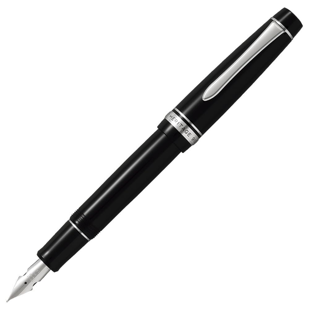 Pilot Fountain Pen Custom Heritage 912, Black Body, FA-Nib (FKVH-2MR-B-FA)