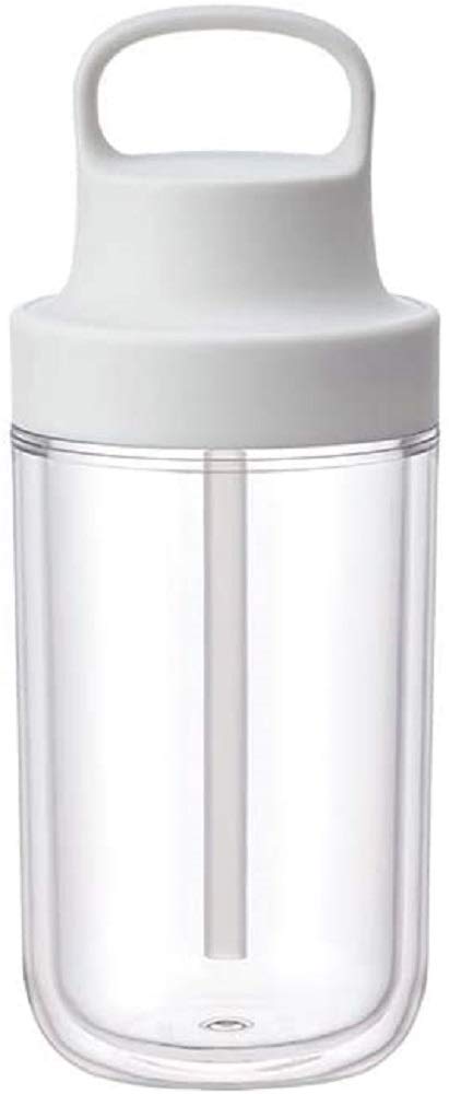 KINTO 20061 Togo Bottle, 12.2 fl oz (360 ml), White, Includes Straw, Lightweight, Water Bottle, Dishwasher Safe, Double Wall Construction