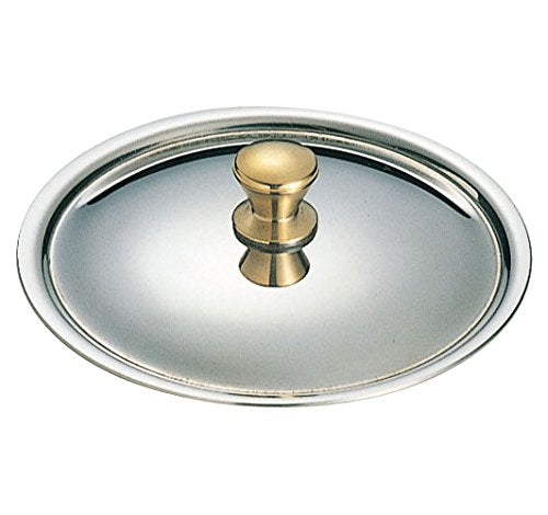 Wadasuke Seisakusho PPT19009 SW Petite Pan Lid, 3.5 inches (9 cm), 18-8 Stainless Steel/Knob, Brass, Japan