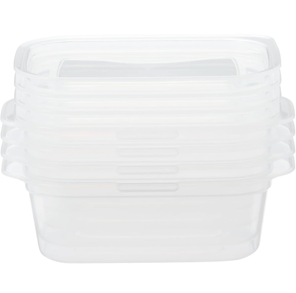 無印良品 MUJI MDC95A3S Food Containers Can Be Used In Microwave With Lid On, Translucent, Rectangle, 6.1 fl oz (180 ml), 4 Pieces