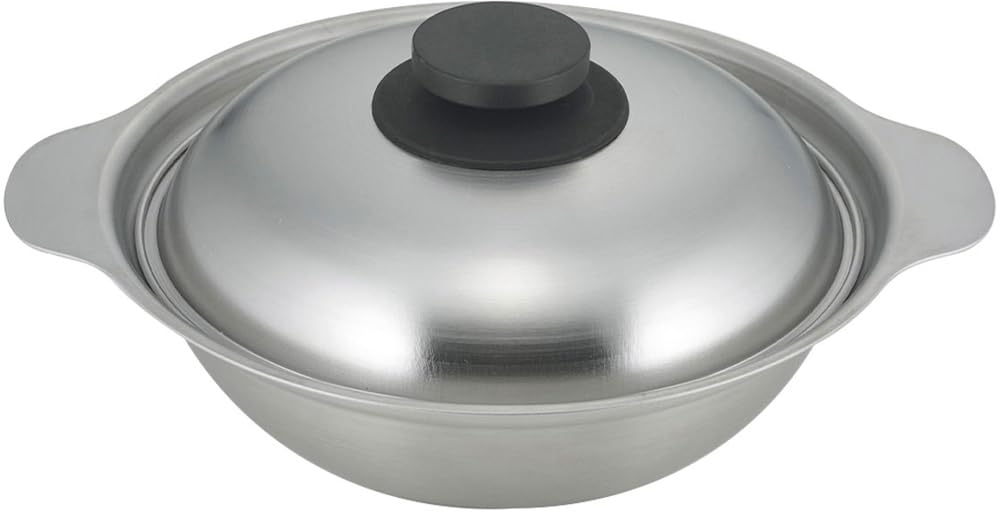 Shimomura Planning 46220 Tabletop Pot, 7.9 inches (20 cm), Made in Japan, Compatible with Induction and Gas Fires, Graduated, Crack-resistant Ramen, For Busy Pots, Stainless Steel, Tsubame Sanjo