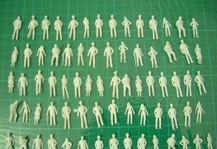 Preiser diorama model who minifigure 100 body set Plastic Watch N gauge ( 1 : 200 )