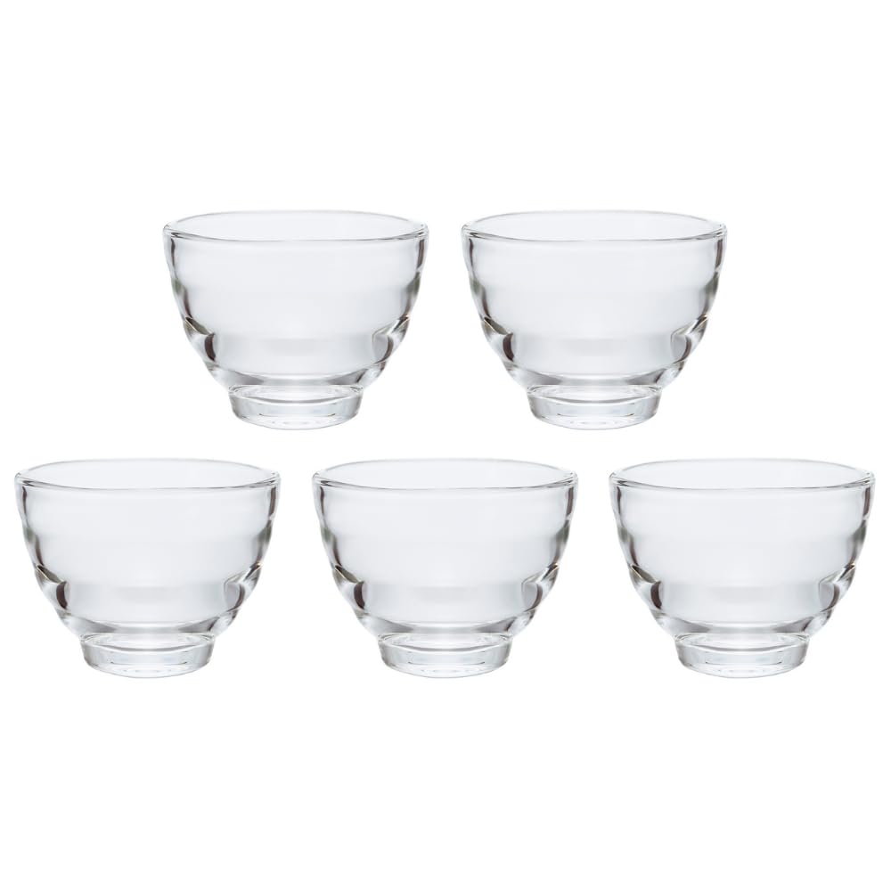 HARIO HU-3012 Heat Resistant Glass Cups, Set of 5, Microwave, Oven, Dishwasher Safe, 6.0 fl oz (170 ml), Made in Japan