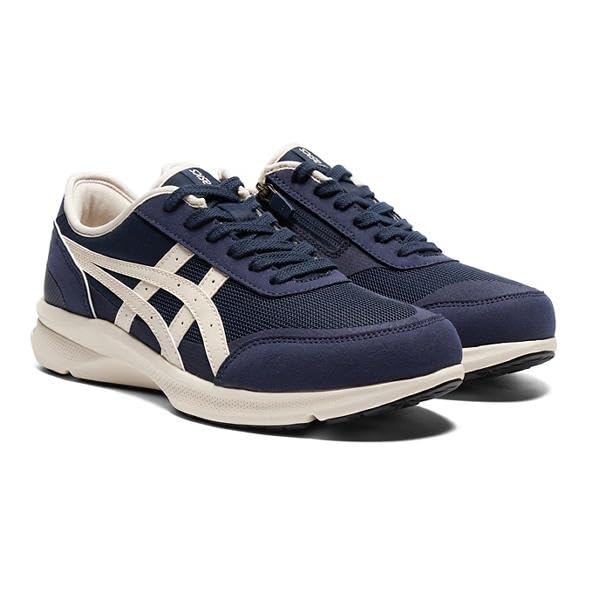 WELLNESSWALKER(アシックスウォーキング ウェルネスウォーカー) Men's Walking Shoe, Navy Blue/Light Beige 056, 24.0 cm 3E