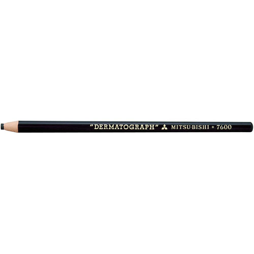 Mitsubishi Pencil K7600.24 Oil-Based Dermatograph Colored Pencils, No. 7600, Black, 1 Dozen