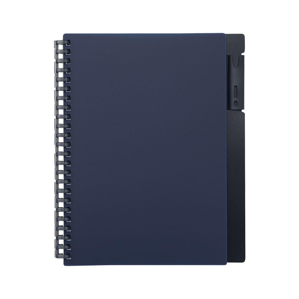 LIHIT LAB SELFANA Job Hunting Notebook, Open Ring Notebook, Navy Black N7201-11
