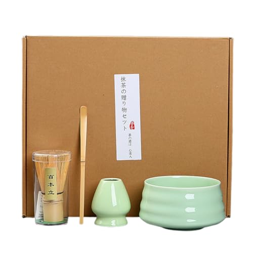Yavoluy Tea Utensils, Matcha Set, Set of 4 Matcha, Set of 4, 100 Count Chasen, Teaspoon, Matcha Bowl, Tea Utensil Set, Matcha Whisk Set, Respect for the Aged Day, Father's Day, Mother's Day, Christmas