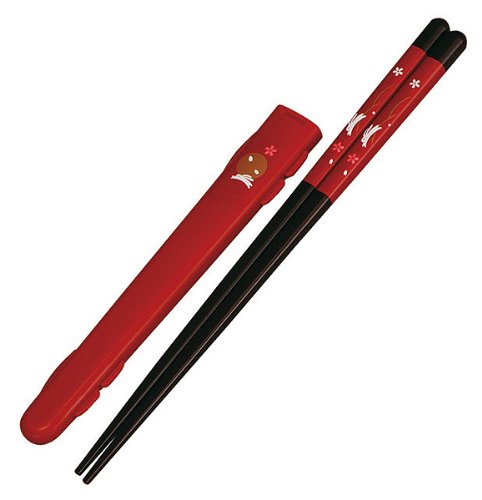 Komori Resin 491205 Half-Case with Chopsticks, Full Moon Rabbit, 8.3 inches (21 cm)