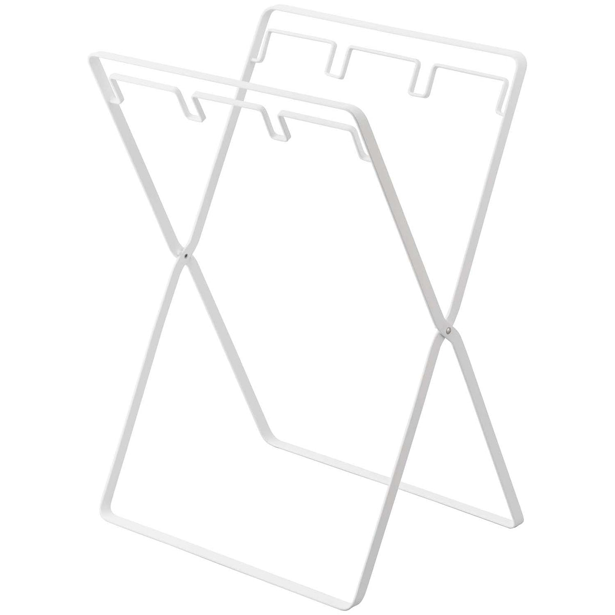 Yamazaki Industries 5714 Shopping Bag, 3 Rows & 13.8 gal (45 L), Trash Bag Stand, White, Approx. W 15.0 x D 11.4 x H 21.3 inches (38 x 29 x 54 cm), Tower Sorting Trash Can Shopping Bag Stand