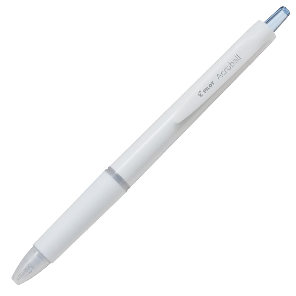 Pilot Acroball Retractable Ballpoint Pen, 0.5mm Fine Point, Oil-Based Blue Ink, Off White Body with Elastomer Grip, BAB-15-OWL, Pack of 10