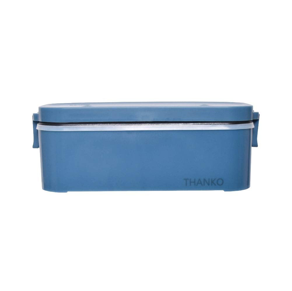 THANKO Small Rice Cooker for Single Serving, Super High Speed Bento Box Rice Cooker, White/Sakura/Indigo (Indigo)