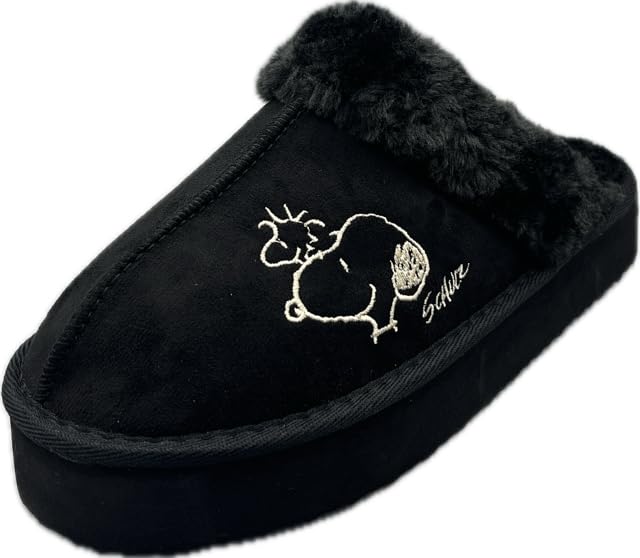 PEANUTS(ピーナッツ) Women's Clogs Slipper, Black, LL
