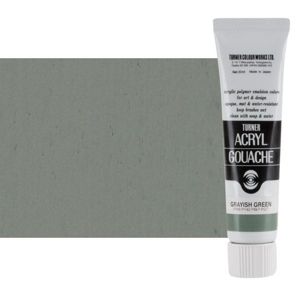 Turner Colour Works Acryl Gouache Artist Acrylic Paint - Single 20 ml Tube - Grayish Green