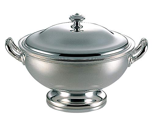 三宝産業 Sanho Sangyo 03051230 Serving Cutlery, Silver, Large, Vegetable Dish, Silver Plated, With Base