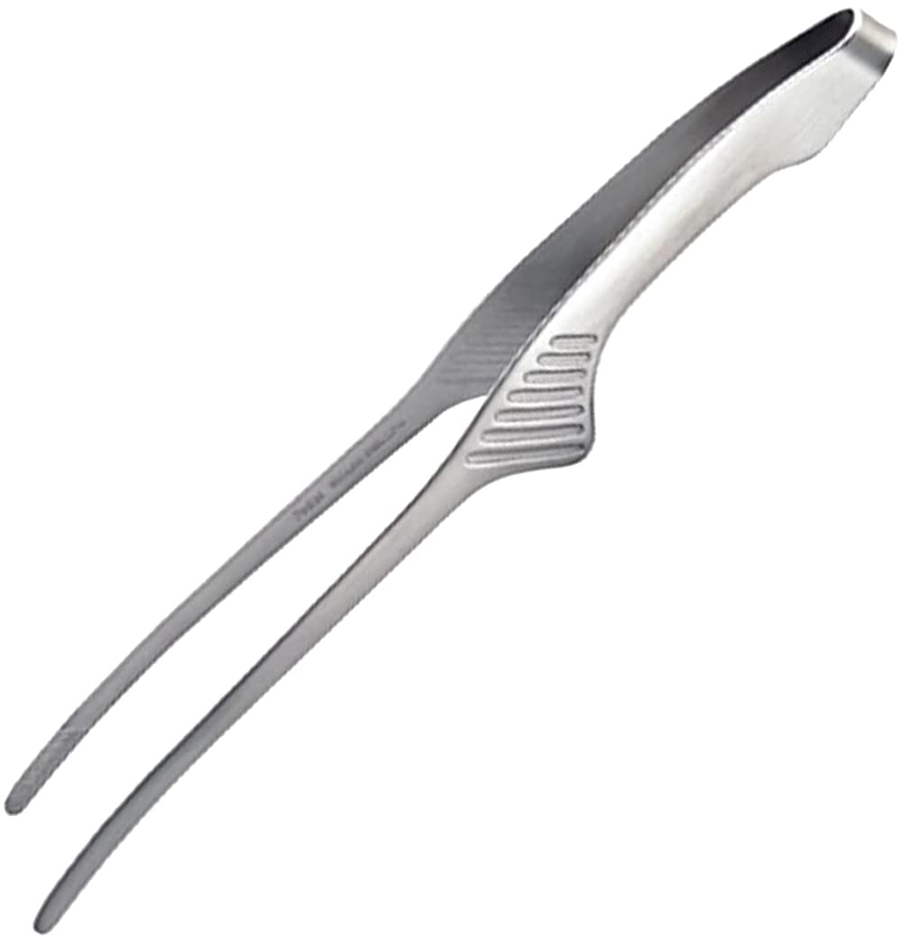 Shimomura Plant Chopsticks Tongs, Total Length 9.4 inches (24 cm), Made in Japan, Dishwasher Safe, Floating Tip, Slim and Easy to Grab, Easy to Wash, Non-slip Treatment, Yakiniku Tongs, Stainless
