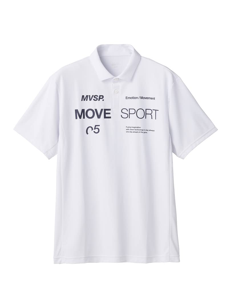 Descente Men's Polo Shirt, Short Sleeve, UV Protection, Sweat Absorbent, Quick Drying, Stretch, Sunscreen, Training, WH (DMMVJA74), Medium