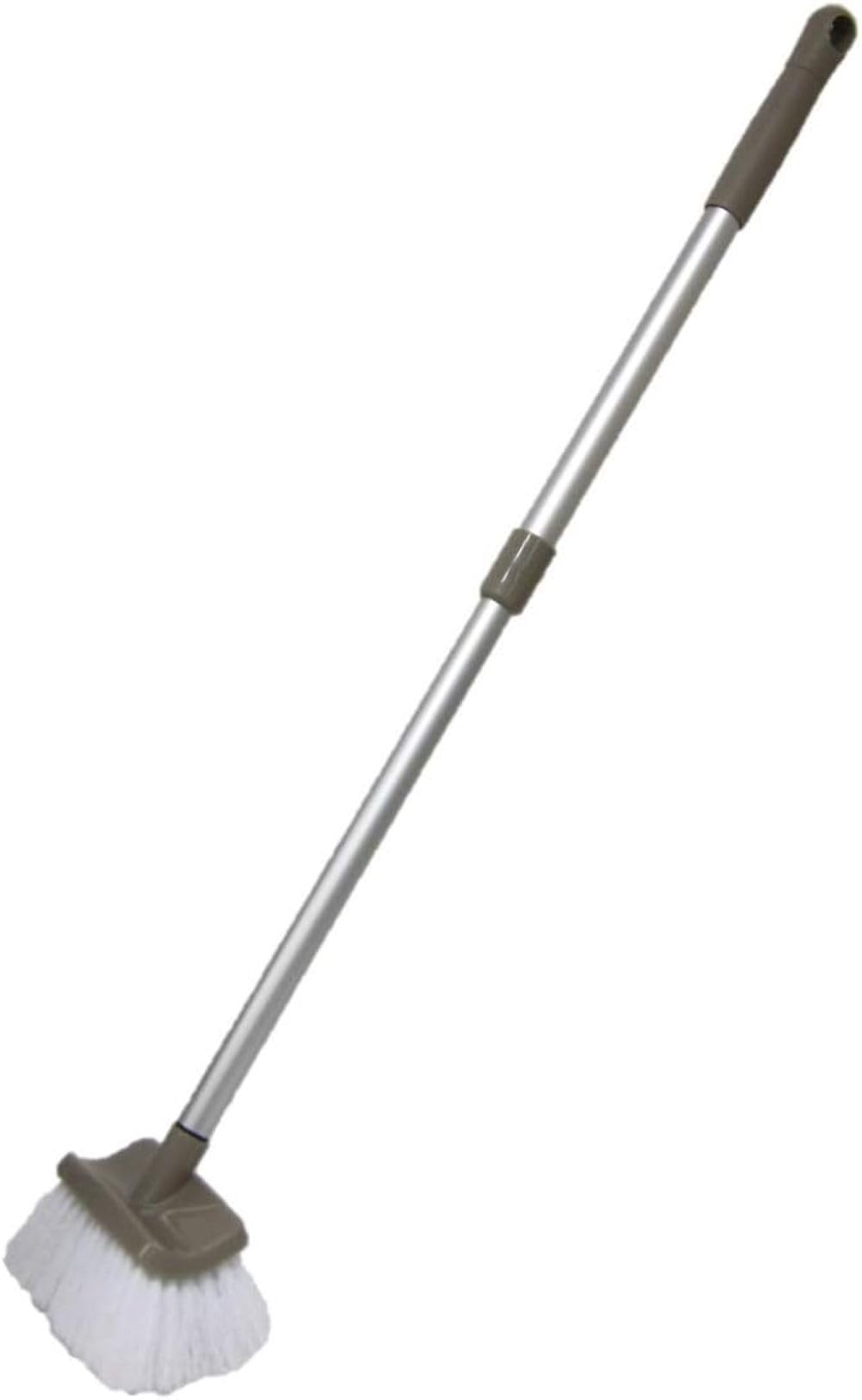 Nippon Clintech Deck Brush, Silver, Total Length: 18.5 - 27.6 inches (47 - 70 cm), Floor Brush for Portrait and Entryway II