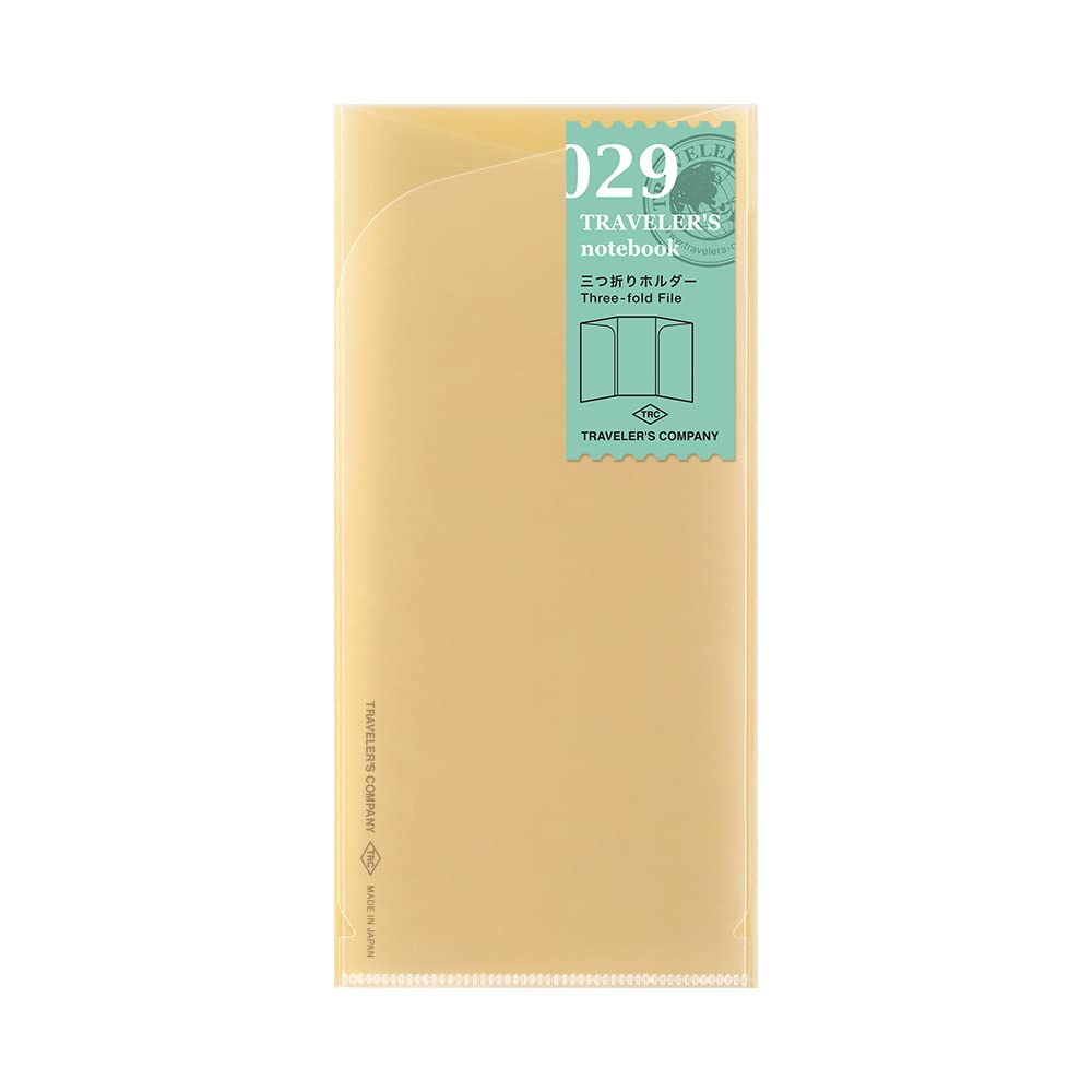 Traveler's Notebook Refills Tri-Fold Clear Holder, 3 Pack, Regular Size, 14403006