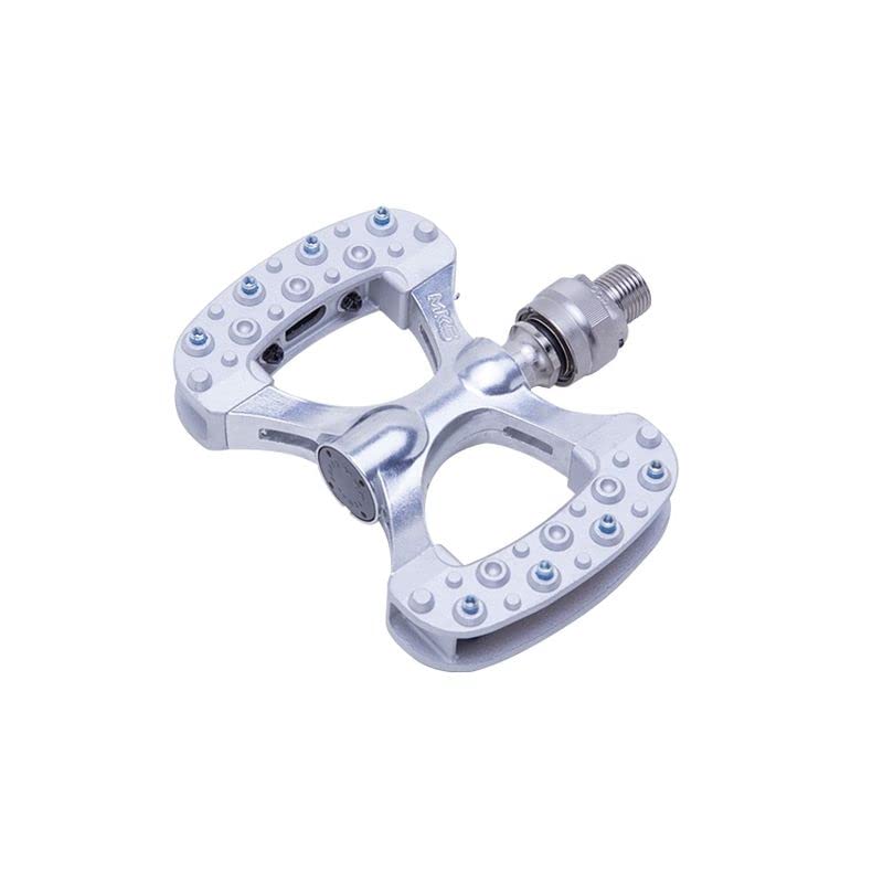 MKS Gamma Ezy Superior Silver Aluminum Pedals for Touring, Off-Road Bikes