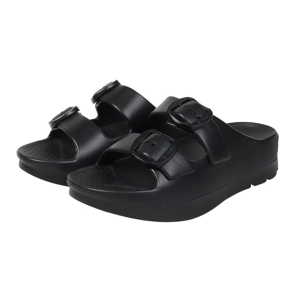 Telic Unisex Adult Recovery Footwear Comfort Sandals Slide Sandals, Black, 24.0~24.5 cm