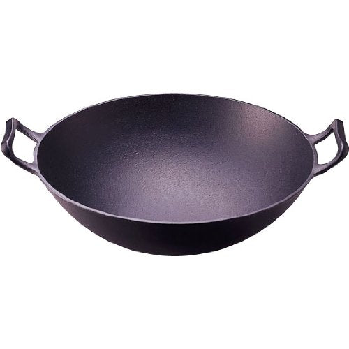 Iwachu 21053 Wok, Deep Type (Small), Black Baking, Inner Diameter 10.8 inches (27.5 cm), For Direct Fire, Nambu Ironware
