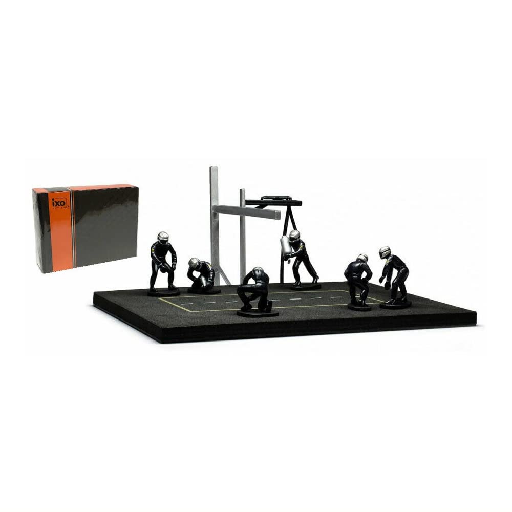 ixo/Ixo Pitstop Mechanic Set 6 Mechanic Figures, Stakes & Cables Blue