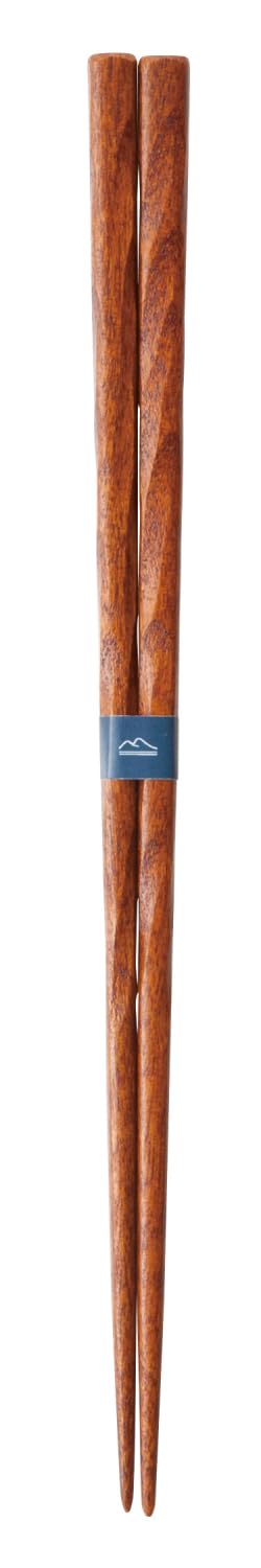 Kawai 125107 Kurabi Chopsticks Brown Carved 9.1 inches (23 cm)