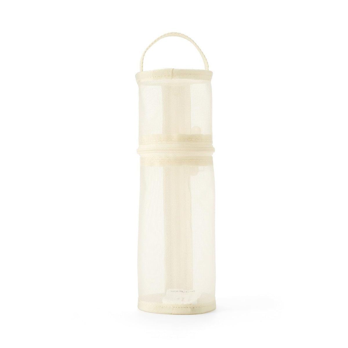 無印良品 MUJI NDG43A3A Nylon Mesh Pencil Case for Vertical and Horizontal Use, Ivory, Approx. Diameter 2.6 x Height 8.1 inches (65 x 207 mm)
