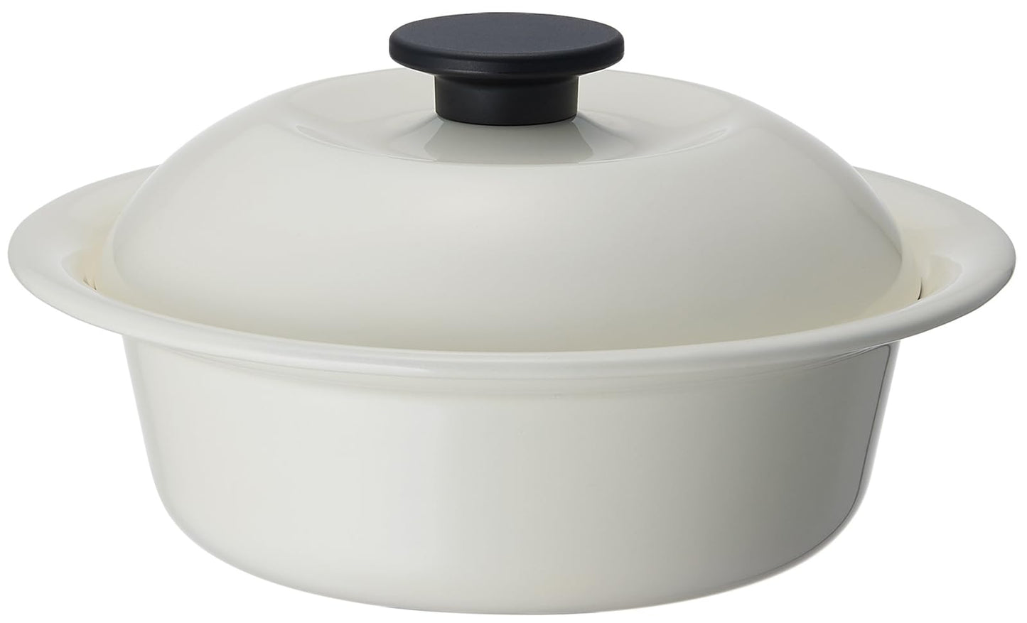 Nodahoro KO-21MW Heat-Resistant Enamel Pot, Gas/Induction Compatible, Large, Single Person, Ramen, Udon, Made in Japan, Coconabe, Milky White