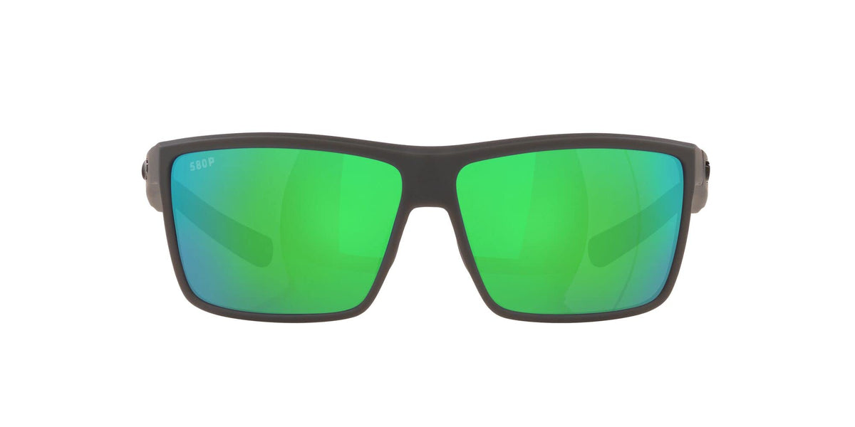 Costa Del Mar Mens Rinconcito Rectangular Sunglasses, Matte Grey/Green Mirrored Polarized-580P, 60 mm