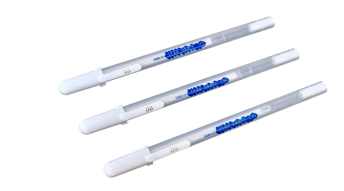Tachikawa TPW-3S Water-Based Pen, Pure White, Set of 3