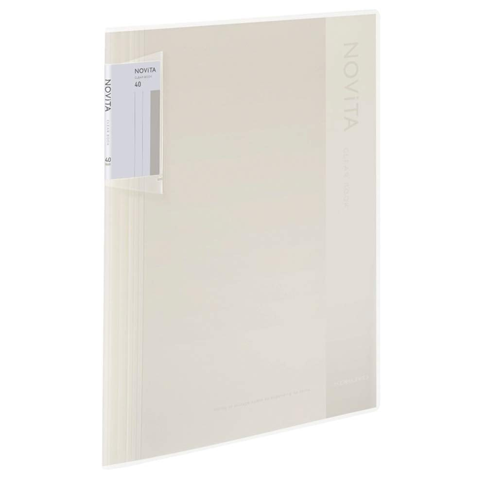 Kokuyo Novita α, Expandable File Clear Book, Display Book, Presentation Binder with Plastic Sleeves 40-Pocket Bound, Presentation Book Art Portfolio Folder, A4-S, White, Japan Import (RA-NV40W)
