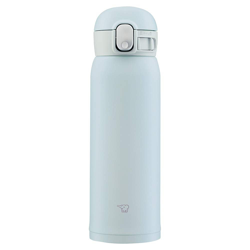 Zojirushi SM-WA48-HL One-Touch Stainless Steel Mug, Seamless, 0.48 L, Ice Gray