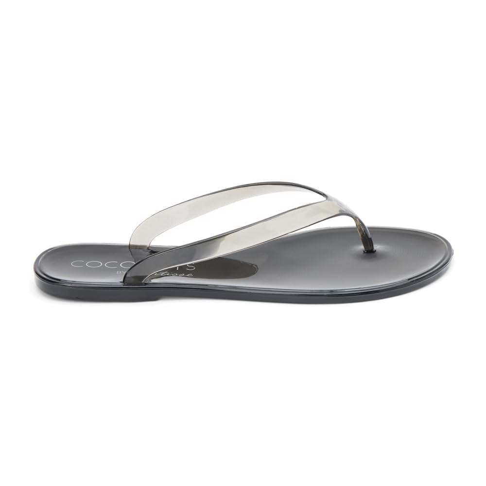 Coconuts by Matisse Womens Olsen Jelly Flip Flop Flip Flops Casual Sandals Casual - Black, Clear - Size 9 M