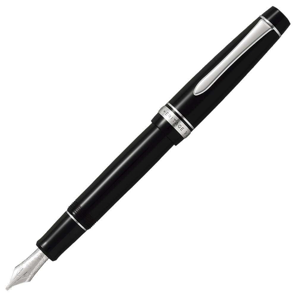 Pilot Fountain Pen Custom Heritage 912, Black Body, M-Nib