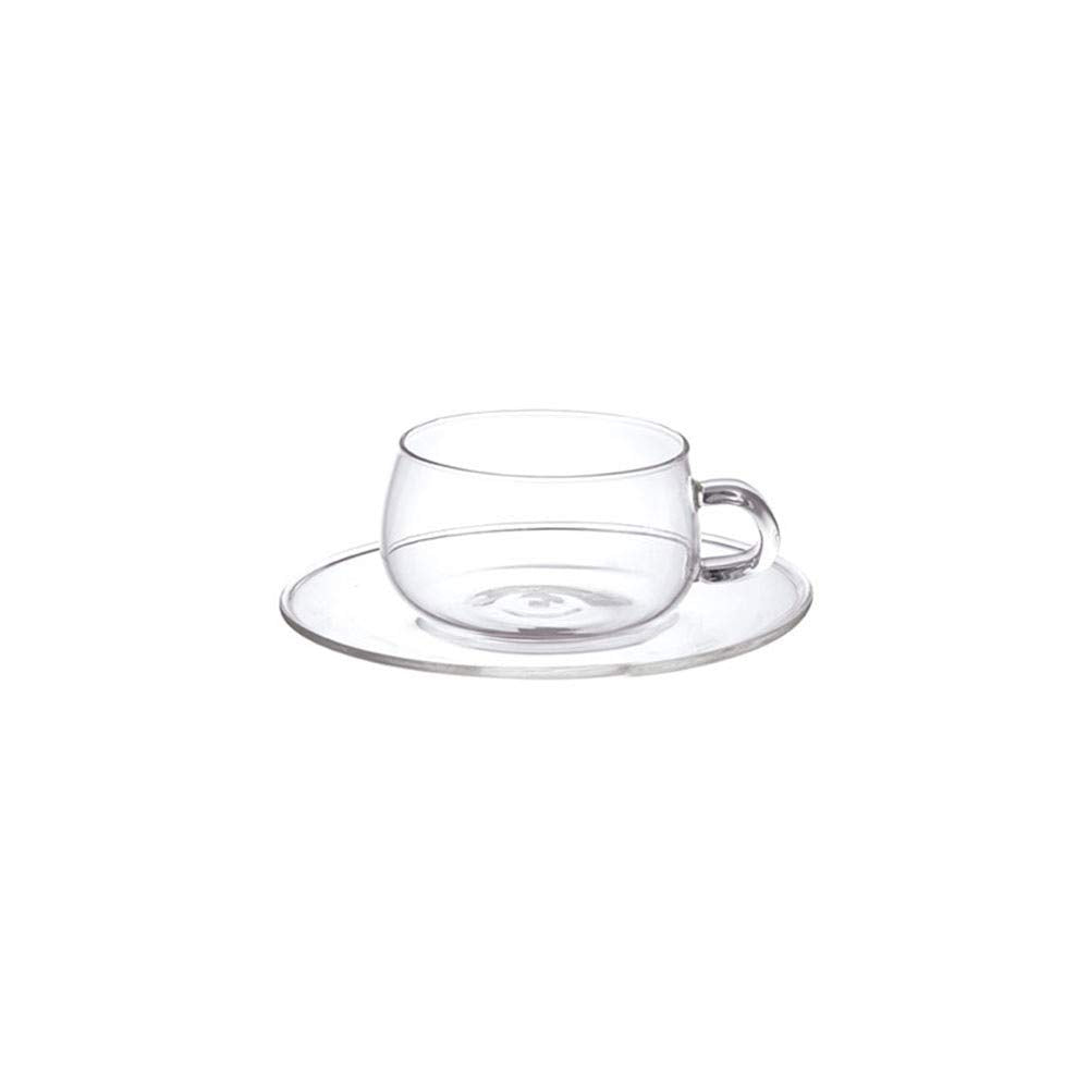KINTO UNITEA 8330 Cup & Saucer, 8.1 fl oz (230 ml), Glass, Heat Resistant Glass