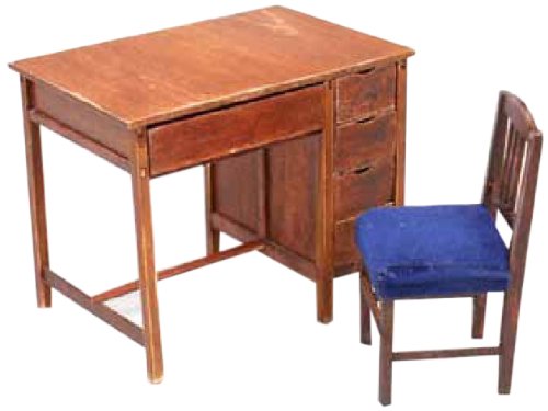 Kobaani Model Workshop OY-005 1/12 Memorial Yokocho Series, Teacher's Desk and Chair, Assembly Kit