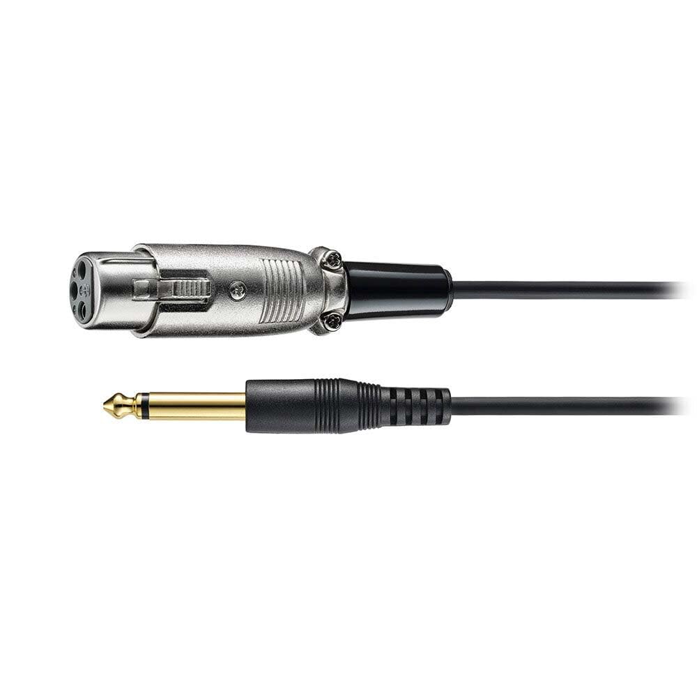 Audio-Technica XLR Cable Microphone Cable (XLR Female to φ0.25 inch (6.3 mm) Mono Standard Plug), 16.4 ft (5.0 m), Dynamic Microphone, Mixer, Amplifier Audio Cable