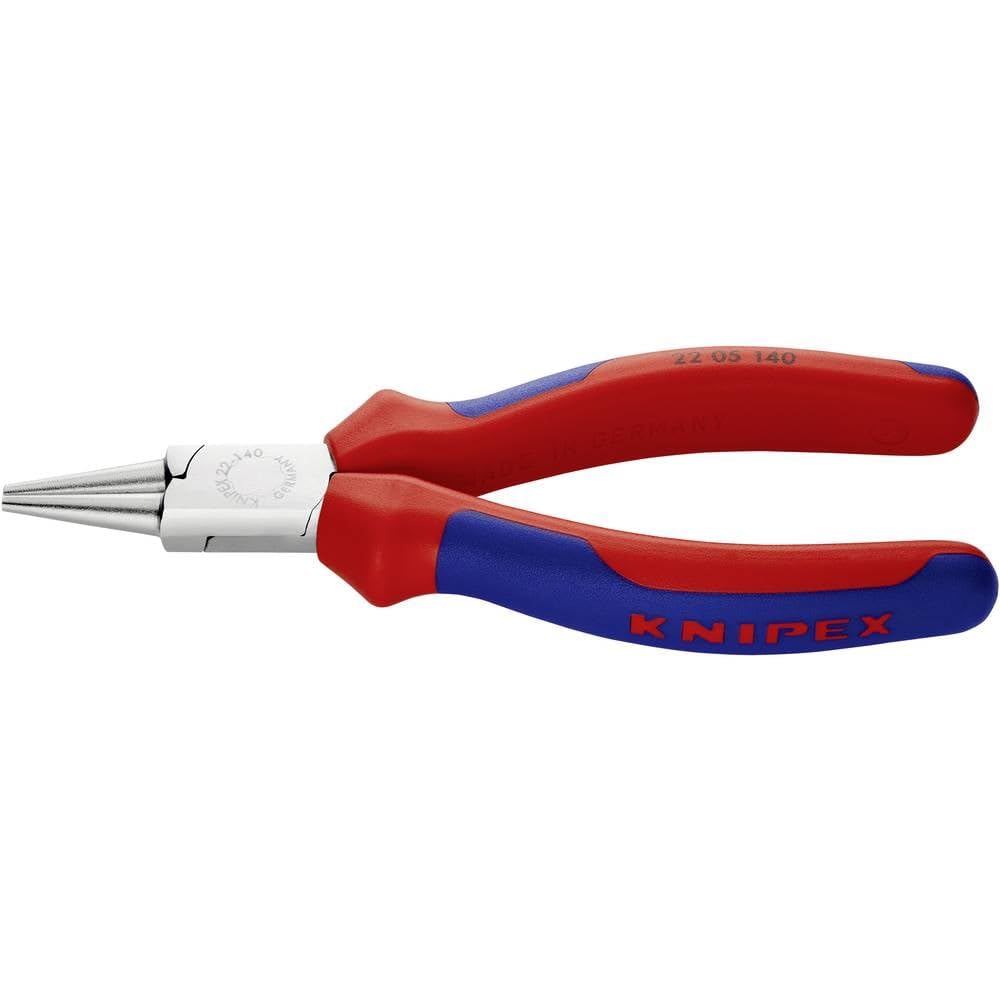 Knipex 22 05 140 Round Nose Pliers 5,51" with soft handle chrome plated