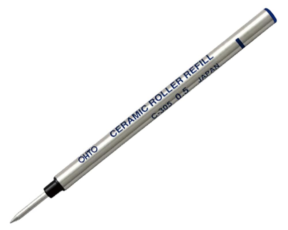 OHTO Ceramic Roller Water-Based Refills C-305P, Blue Black Ink, Metal Body Fine Point 0.5mm, Non-Dry Out Mechanism, Compatible with Ohto CR01/CR02 Models, 5-Pack