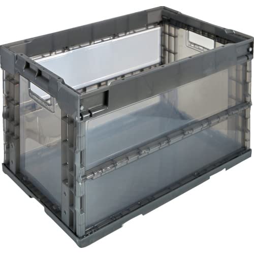 TRUSCO TR-S14-TM Folding Container, 3.9 gal (14 L), Transparent, Storage Box