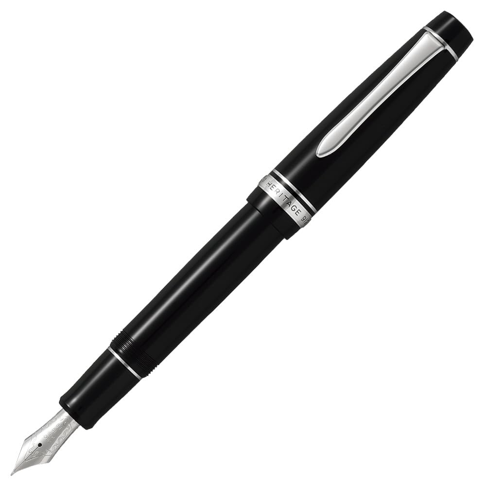 Pilot Fountain Pen Custom Heritage 912, Black Body, PO-Nib (FKVH-2MR-B-PO)