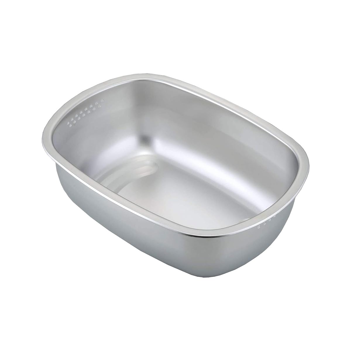 Shimomura Planning 43698 Seamless Wash Tub, Made in Japan, Stain Resistant, Hygienic Stainless Steel, Includes Drain Holes, Includes Strainers, Oval, Oval Type, Place Wash, Full Water 2.6 gal (7.6 L),