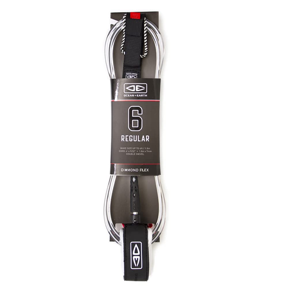 Ocean and Earth Regular 6ft Surf Leash 6 ft White