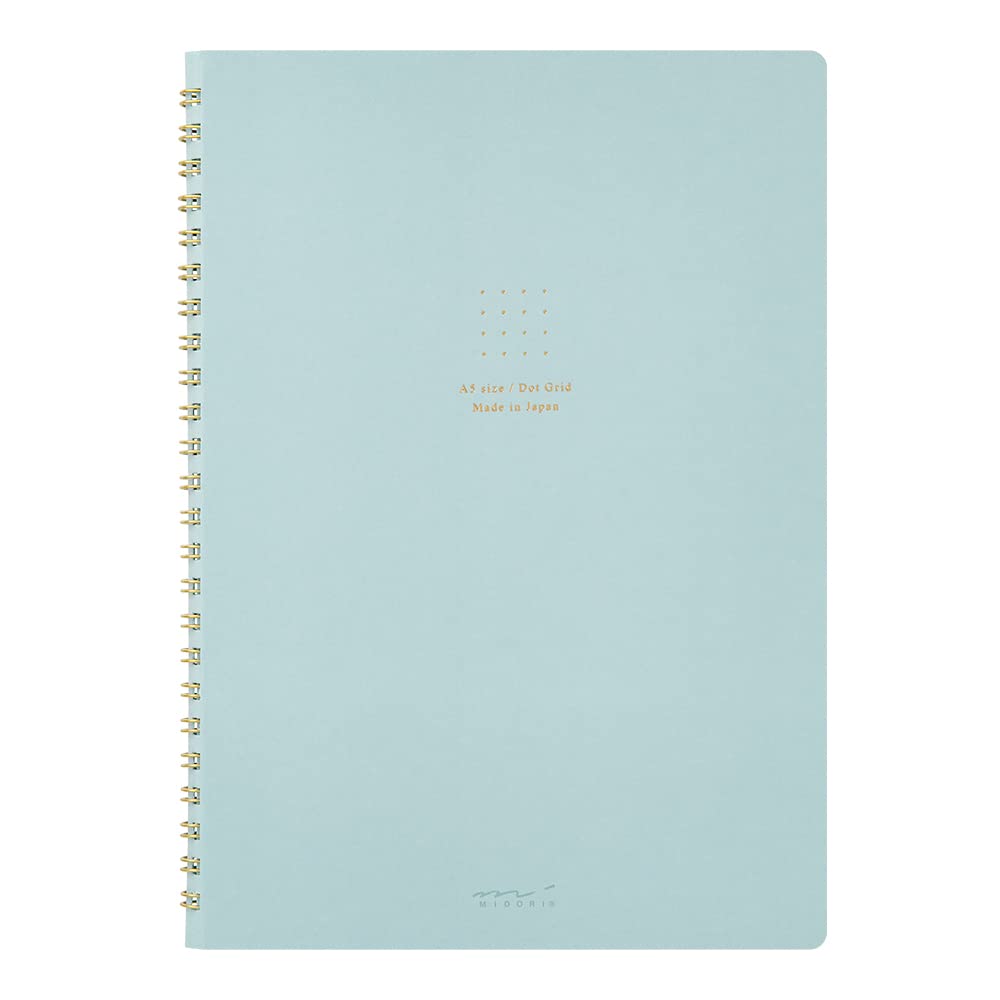 Midori 15334006 Notebook, Ring Notebook, Color, Dot Square, Blue, A5