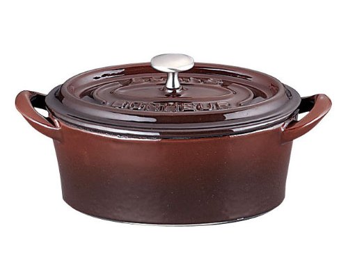 Ishigaki Sangyo ABVB603 Bon Bonaire Cocotte Oval, 4.3 inches (11 cm), Brown, Iron Casting, China