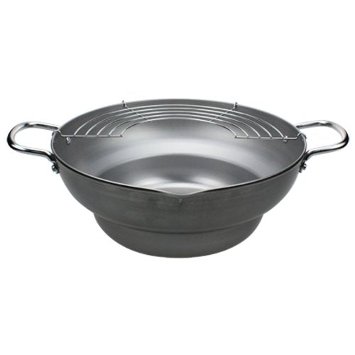 Pearl Metal H-8825 Eating Zanmai Iron Tempura Pot with Steps, 11.0 inches (28 cm)