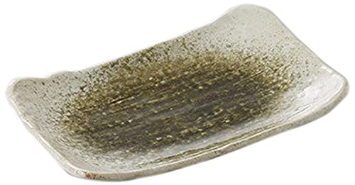 せともの本舗 Set of 10 Pottery Dishes, Oribe Kasumi 7.0 Long Angle Dish, 7.7 x 4.9 x 1.0 inches (19.5 x 12.5 x 2.5 cm), Strengthened, Restaurant, Commercial Use, Tableware