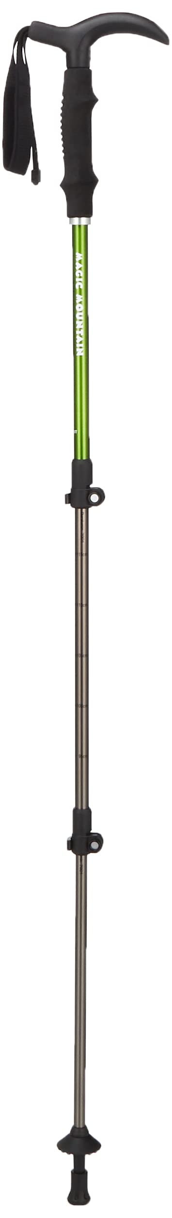 Magic Mountain MP113T Outdoor Climbing Trekking Pole, Clamp T-Grip (3 Tiers, 1 Piece), Green
